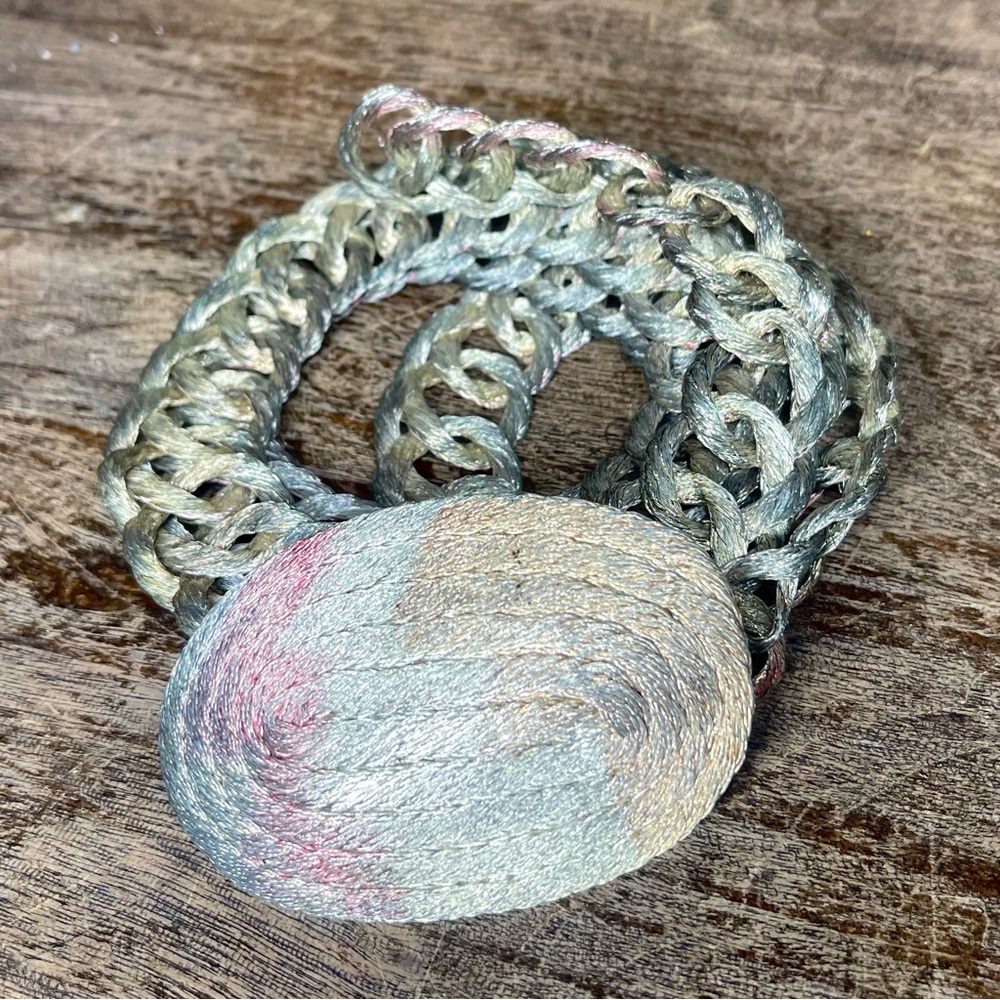 Vintage Silver-Tone Braided Statement Belt